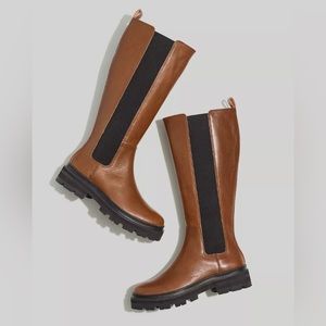 Madewell The Poppy Tall Lugsole Boot with Extended Calf sz 7.5